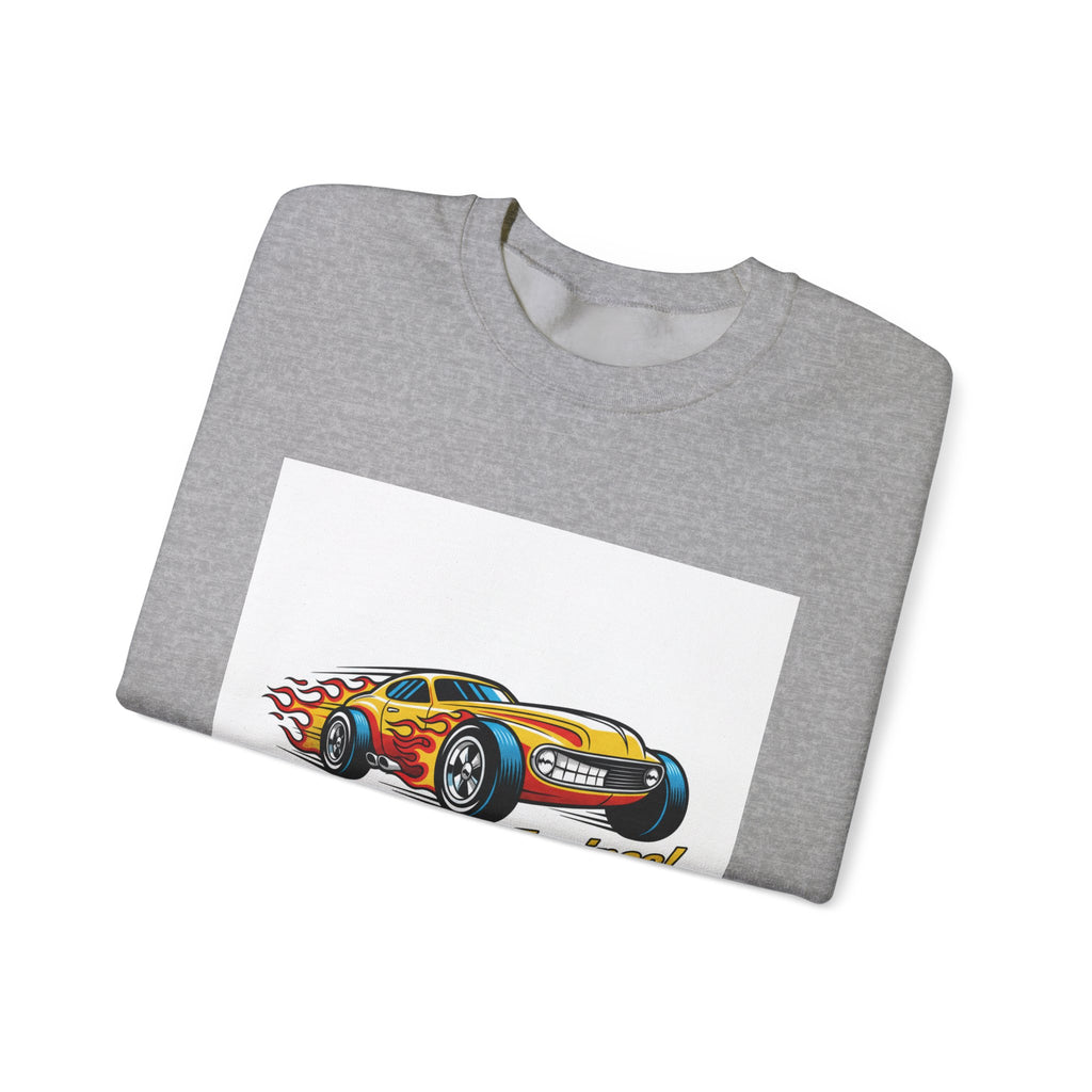 Retro Cartoon Dragster Sweatshirt | racing flame shirt, vintage car illustration