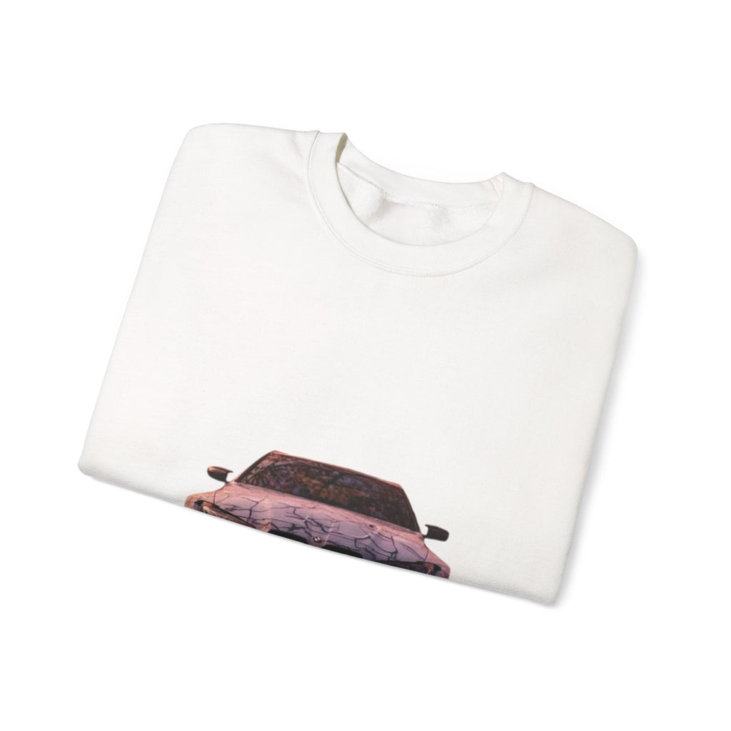 Crewneck Sweatshirt - Bold Twin-Engine Car & Motorcycle Front Graphic