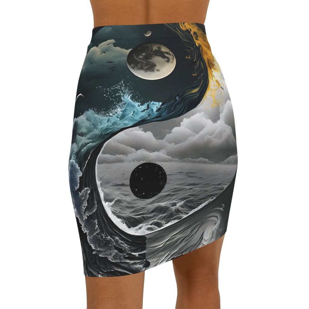 Women's Mid-Waist Pencil Skirt (AOP)
