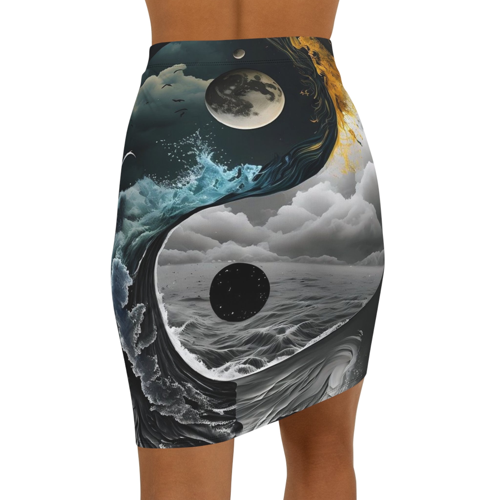 Women's Mid-Waist Pencil Skirt (AOP)