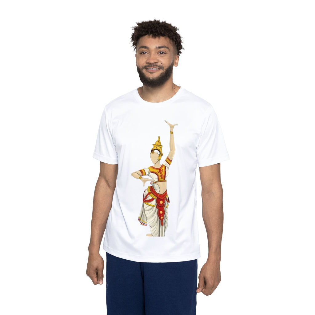 Ethnic Dancer & Colorful Elephant Sports Jersey — Men's Cultural Graphic Athletic Tee
