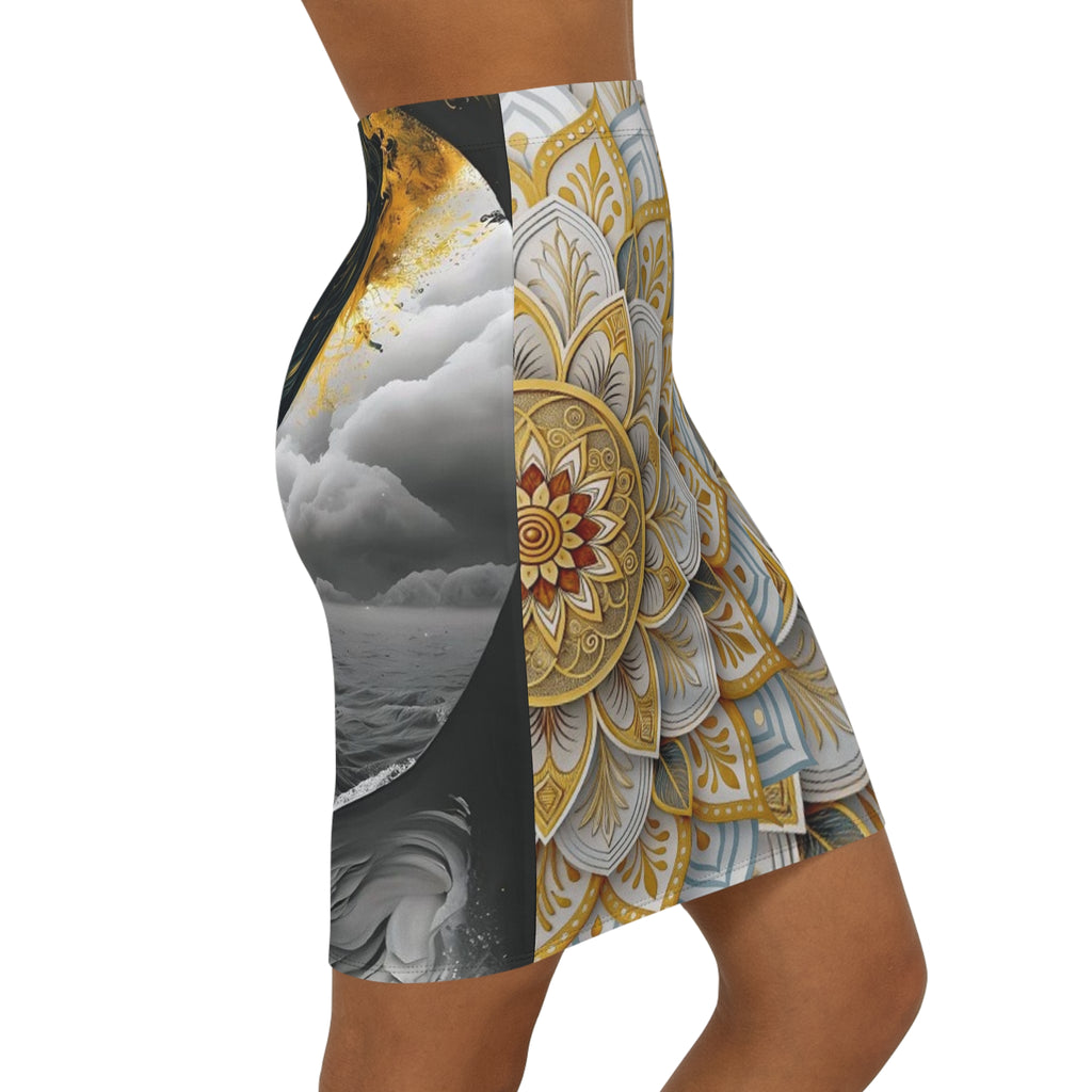Women's Mid-Waist Pencil Skirt (AOP)