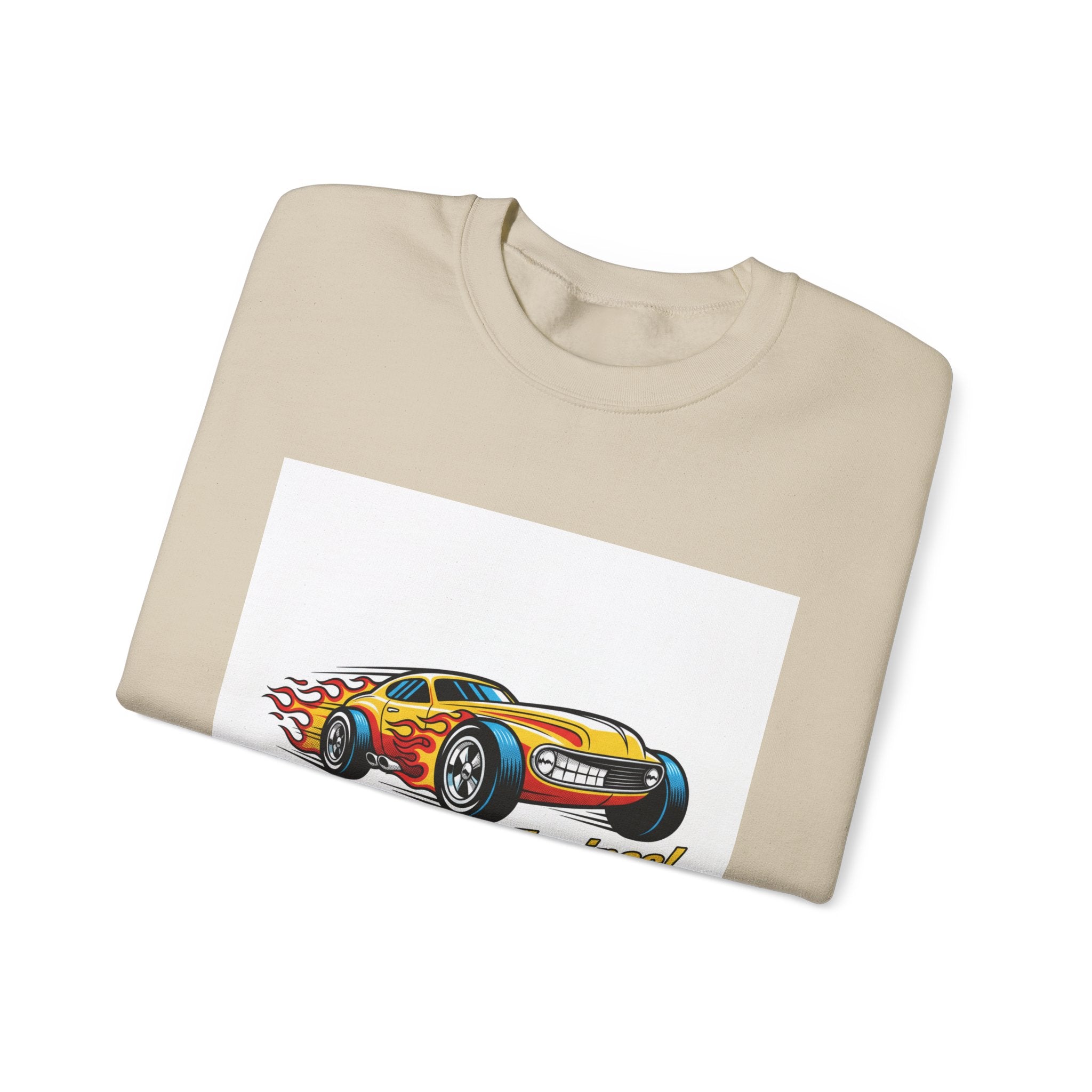 Retro Cartoon Dragster Sweatshirt | racing flame shirt, vintage car illustration