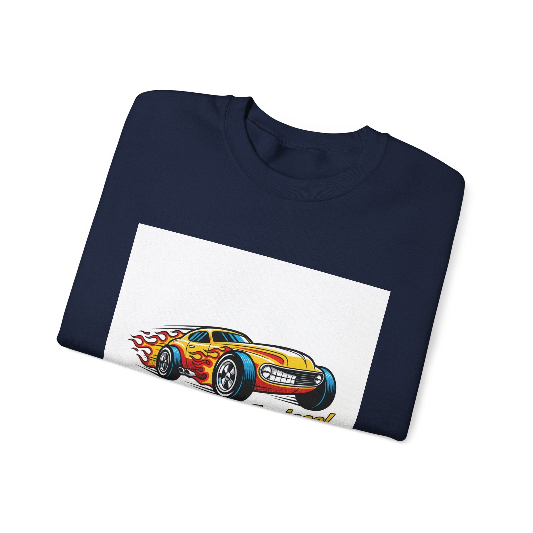 Retro Cartoon Dragster Sweatshirt | racing flame shirt, vintage car illustration