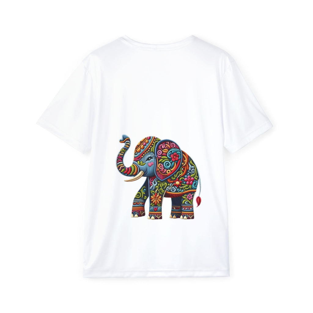 Ethnic Dancer & Colorful Elephant Sports Jersey — Men's Cultural Graphic Athletic Tee