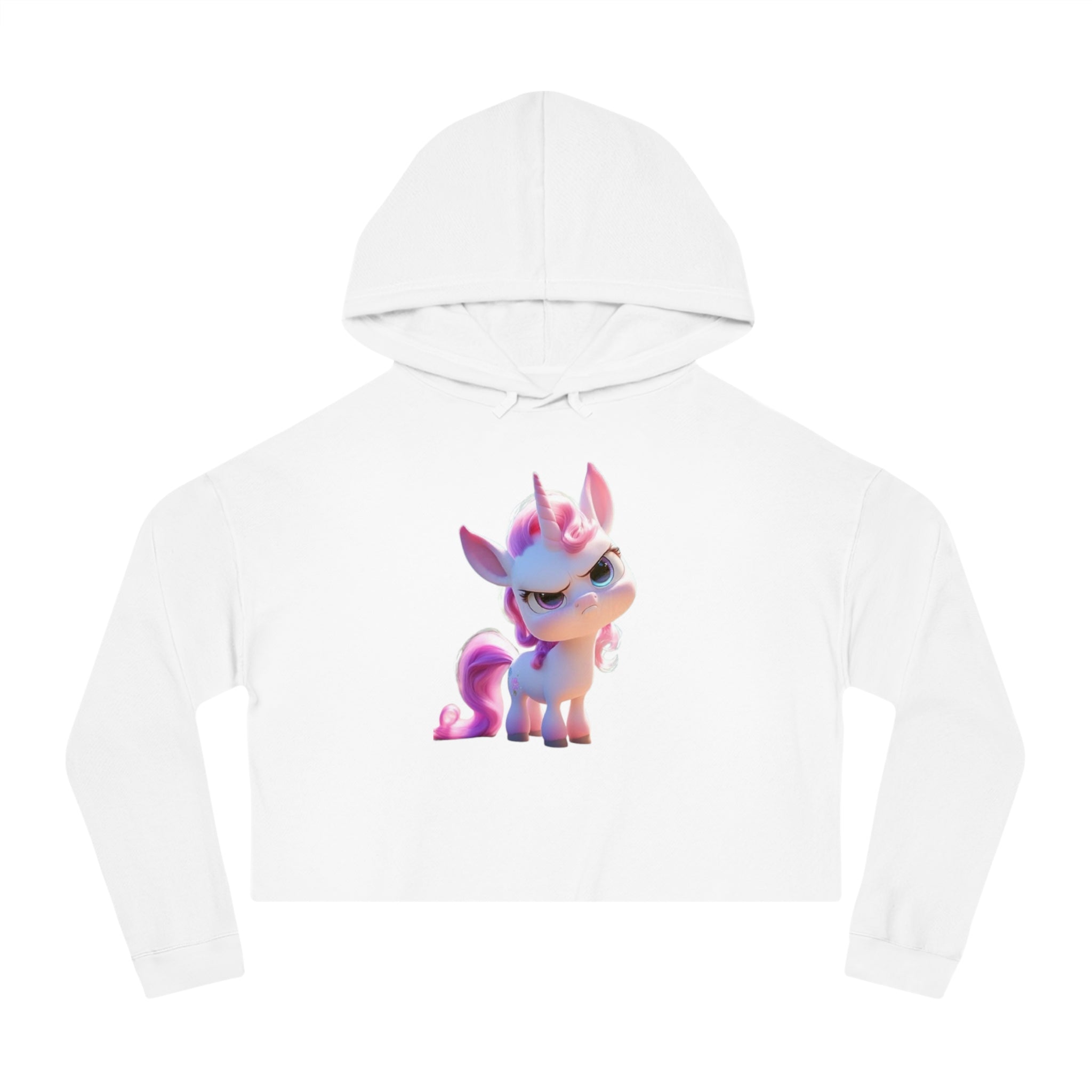 Unicorn Fairy Cropped Hoodie — Cute Girl & Unicorn Graphic Sweatshirt